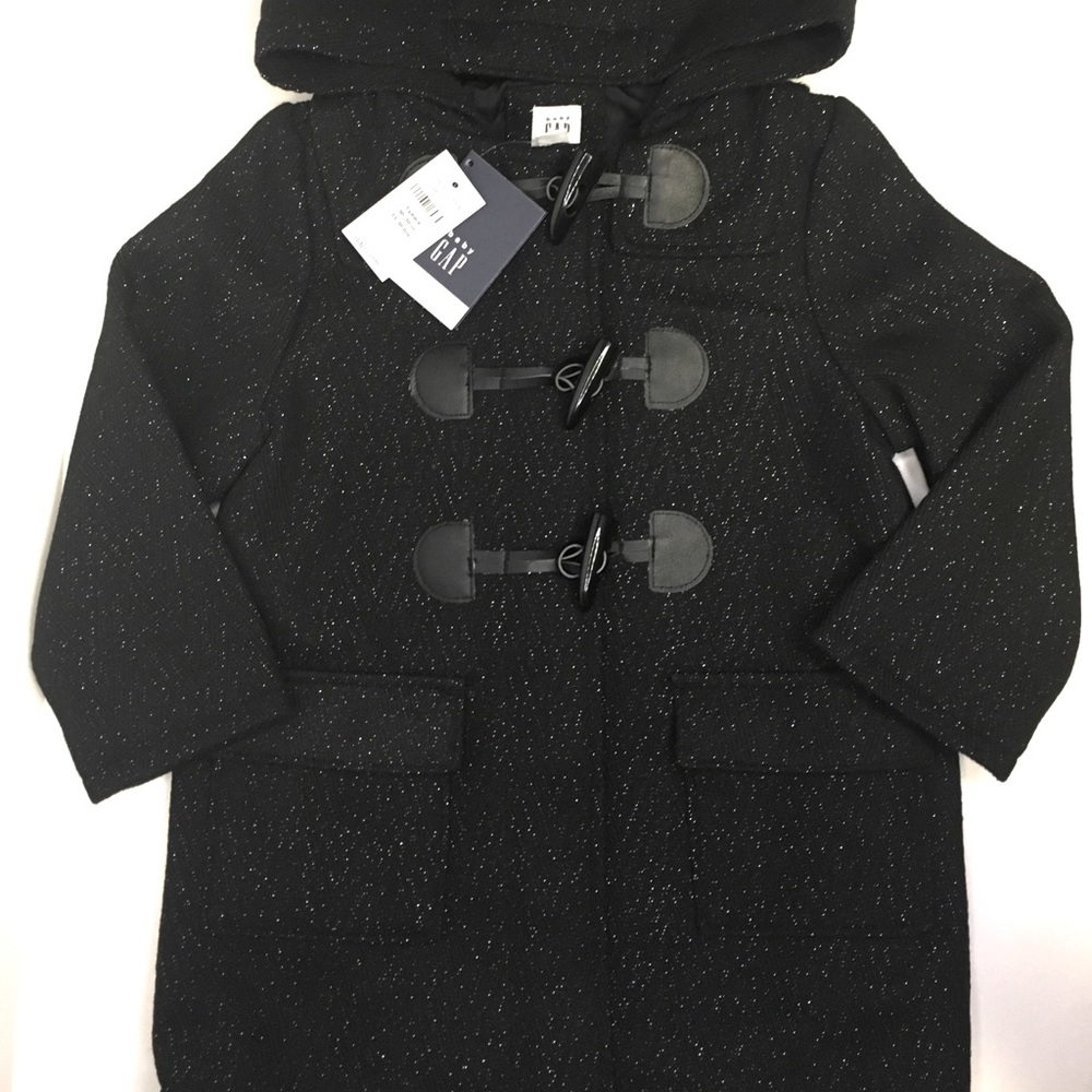 Baby Gap Toggle Peacoat Jacket Little girls toddler size 3T in Black/silver spec